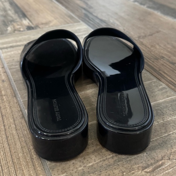 TORY BURCH Eleanor Jelly Slide Sandals In Black size 8 - Picture 7 of 13